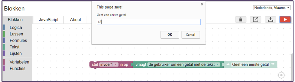 Invoer van getallen.