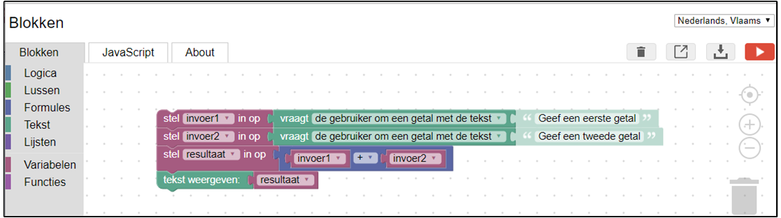 Invoer van getallen.