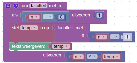 Aangepaste recursieve functie om de tussenliggende resultaten weer te geven