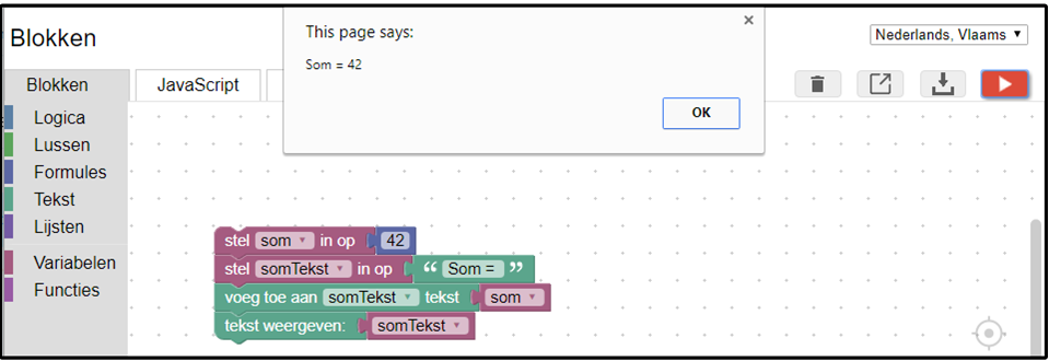 Uitvoer Som = 42.